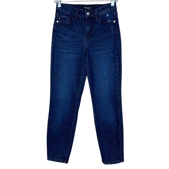 Judy Blue Boyfriend Fit Jeans Dark Wash Stretchy Distressed JB8114DK Women's 0 - Picture 1 of 10
